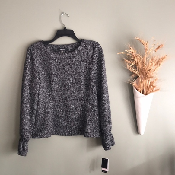 Nine West Tops - Nine West Long Sleeve Black/Ivory Top Size Small